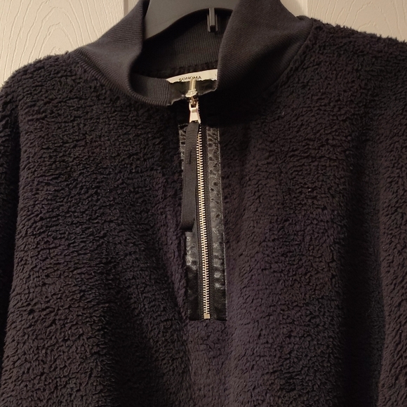 Sonoma Black Sherpa Quarter-Zip Pullover - Picture 4 of 5